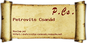 Petrovits Csanád névjegykártya